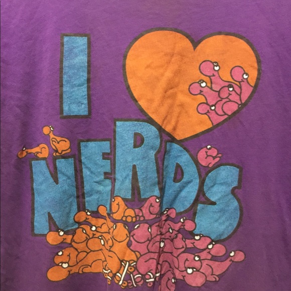 i heart nerds purple t-shirt - Picture 2 of 4
